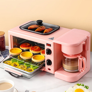 OWNSWING High Quality Breakfast <strong>Machine</strong> 3-in-1 Home <strong>Coffee</strong> Barbecue Bread Maker <strong>Pink</strong> Mini Oven - Product Image 3