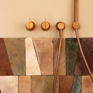 Chất lượng cao tùy chỉnh đặc biệt làm bằng tay màu hồng nâu Matte bề mặt gạch không đồng đều cho phòng tắm vòi sen Tường gạch - Product Image 3