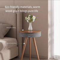 CoolGeek R1 Table basse moderne en bois massif avec haut-parleur Bluetooth intégré pour salon et mobilier de maison