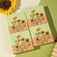 Boîte à bijoux sur le thème du tournesol, boîte en papier de luxe, boîte de rangement en papier rigide écologique avec couvercle à charnière pour colliers, bracelets