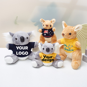 27cm ODM OEM quảng cáo tùy chỉnh đồ chơi sang trọng <span class=keywords><strong>Kangaroo</strong></span> Koala in logo Zoo lưu niệm tùy chỉnh T-Shirt Logo giá rẻ đồ chơi sang trọng - Product Image 4
