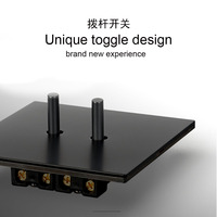 Prise double 13A UK et 16A Europe (172*86) avec interrupteurs universels à bascule, panneau en acier inoxydable noir, ports USB-C, style rétro moderne pour la maison