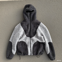 Veste en polaire à fermeture éclair, personnalisée avec logo brodé, de haute qualité, écologique, respirante, chaude pour l'hiver, épaisse, style streetwear, à carreaux