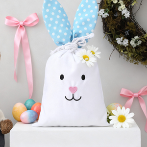 Panier de Pâques personnalisé en gros, décoration de panier de Pâques, sac à cordon de Pâques, sac de lapin de Pâques vierge pour enfants - Product Image 3