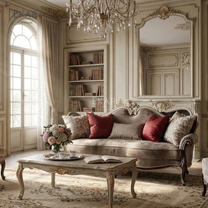 Canapé en velours sculpté à la main <span class=keywords><strong>Marquis</strong></span> Royale - Canapé <span class=keywords><strong>de</strong></span> salon classique français <span class=keywords><strong>de</strong></span> luxe |   EKAR FURNITURE - Product Image 5