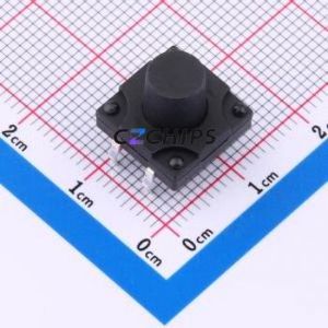 TS018-CBY1EH10.0 Tactile Switch Through hole-4P,12x12mm Switch Single Pole Single Throw Round Button 1.8N Through Hole - Product Image 1