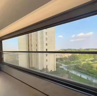 Ventana Elevadora Inteligente con Control Remoto Eléctrico VOBO, Rellena de Gas Argón, Deslizamiento Vertical Automático, de Acero Inoxidable, para Viviendas Unifamiliares