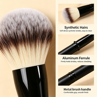 4-teiliges Make-up-Pinsel-Set mit Doppelkopf, Holzgriff, Aluminiumzwinge, weichen Synthetikfasern, Beauty-Make-up-Werkzeuge