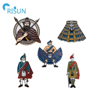 Fabrication personnalisée émail écossais Kilt broche Ecosse jupe Logo épinglette Écossais Tartan Kilt épingle insigne - Product Image 1