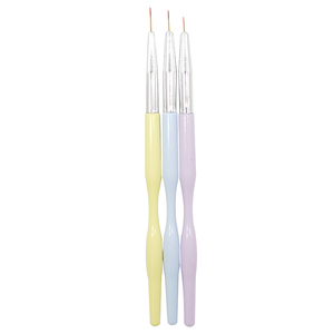 Ensemble de 3 pinceaux à ongles en nylon de couleur, pour nail art, avec manche en plastique, pour dessin de lignes fines, peinture, outil de manucure de salon - Product Image 3