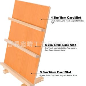 Wooden <b>Card</b> <b>Display</b> Rack 3 Tier Desktop Storage For Trading <b>Cards</b> And Postcards Multipurpose Organizing <b>Stand</b> - Product Image 5