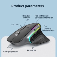 Mouse Gaming Multi-Perangkat Nirkabel Antarmuka USB BT 5.0 Lampu Latar 6 Tombol Isi Ulang Portabel Optik untuk Tangan Kanan Stok