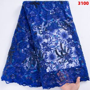 Aso Ebi 2022 dentelle africaine tissu luxueux avec perles et sequins dentelle africaine brodée de haute qualité tissu dentelle française 3100 - Product Image 4
