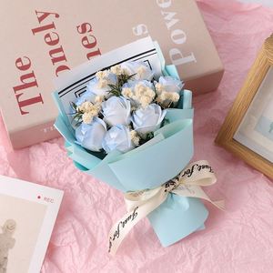 Bouquet de roses pour la Saint-Valentin 2025, 9 roses, fleurs éternelles, à envoyer aux filles, aux amies, à la mère, cadeau de la Saint-Valentin, mini fleurs séchées - Product Image 4