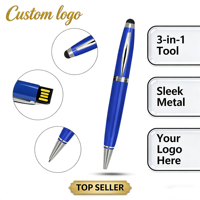 Clé USB promotionnelle en forme de stylo avec pointe tactile, logo personnalisé, clé USB en forme de stylo avec écriture fluide au toucher
