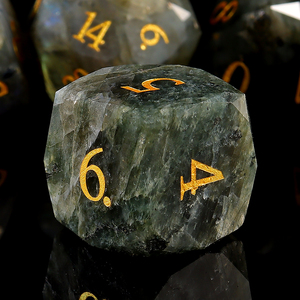 Labradorite pha lê D6 D20 <span class=keywords><strong>Dice</strong></span> Set 1PCS đa Mặt Kim Cương khía cạnh tùy chỉnh khắc đa diện đá Cube đá quý tự nhiên - Product Image 1
