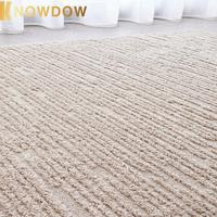 KNOWDOW Tapis en laine de fibre de bambou naturelle Tapis minimalistes de luxe légers personnalisés Salon Chambre à coucher Tapis moderne Salon