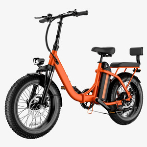 Bicicleta eléctrica urbana de 20 pulgadas con llantas gruesas, plegable, con batería de litio de 48V15AH, motor sin escobillas, pantalla LCD, 7 velocidades y asiento trasero. - Product Image 4