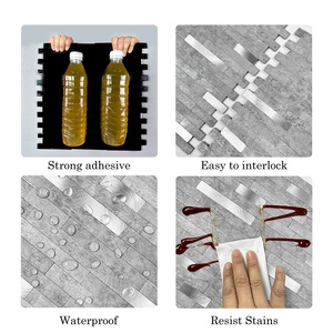 Carrelage mural imperméable pour douche Carrelage de mosaïque auto-adhésif en <span class=keywords><strong>pierre</strong></span> en aluminium et métal et <span class=keywords><strong>PVC</strong></span> sur dosseret de cuisine - Product Image 6