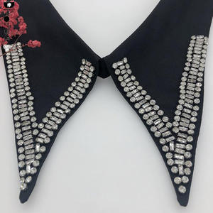 Dhorse, camisa de solapa cuadrada afilada con cuentas de diamantes de imitación de cristal extraíble de lujo, cuello falso - Product Image 4