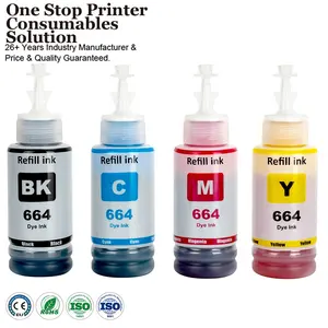 Tinta de 664 T664 T6641 Premium Compatible botella de recarga Tintas tinta para Epson L380 L220 L130 L3060 L3110 L120 L565 L555 impresora