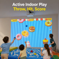 Système de jeu interactif de projection murale avec balles pour enfants, aire de jeux intérieure
