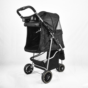 Vendita calda passeggino pieghevole per animali domestici comodo carrello a 3 ruote per cani e gatti con portabicchieri dotato di capacità 15kg - Product Image 6