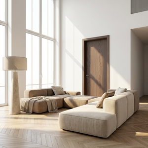 Porte intérieure en bois acoustique personnalisée 35 dB avec membrane PVC étanche pour salle <span class=keywords><strong>de</strong></span> bain, chambre, salon et projets à grande échelle - Product Image 2