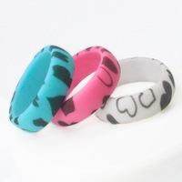Bague en silicone à motif cœur, style européen et américain, largeur 57 mm, rose, bijoux