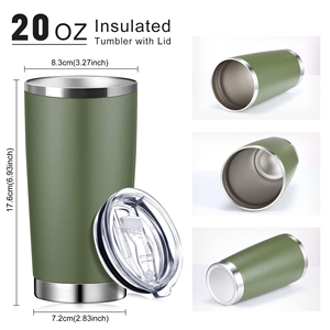 Factory Price Double Wall Insulated Travel Iced Stainless Steel Coffee Mug Cup Powder Coated Cups for <b>Hot</b>/Cold Drinks - Product Image 2