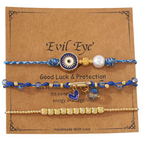 Conjunto <span class=keywords><strong>de</strong></span> Pulseras <span class=keywords><strong>de</strong></span> Ojo Turco Azul Go2boho, 3 Piezas <span class=keywords><strong>de</strong></span> Pulseras <span class=keywords><strong>de</strong></span> Cuentas <span class=keywords><strong>de</strong></span> Protección y Buena Suerte con Dije <span class=keywords><strong>de</strong></span> Corazón y Perla para Mujeres y Niñas - Product Image 3