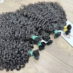 Un donante estilo rizado birmano cutícula completa alineada queratina cruda K punta al por mayor - Product Image 1