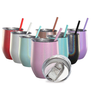 <span class=keywords><strong>Tazas</strong></span> de vino con pintura brillante aislada de acero inoxidable, 12 Oz - Product Image 1