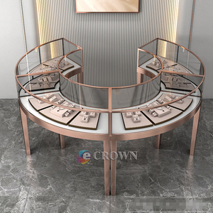 Kiosk Jewelry Display Cabinet Round Mall Kiosk Design <strong>Ol</strong> Mall Kiosk Design Retail Jewel Treasure Round Kiosk OEM - Product Image 3