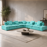 Canapé modulaire en forme de U moderne avec revêtement en velours et couleurs personnalisables pour le salon, meubles de maison