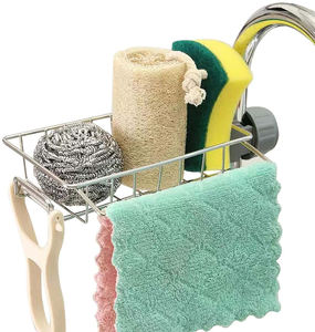 Staccabile In Acciaio Inox Appeso Bagno Cucina Scolapiatti Rubinetto Caddy Titolare Spugna - Product Image 5