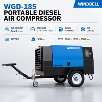 Compresseur d'air portable à vis, alimenté au diesel, 7-12 bars, prix usine, pour l'exploitation minière