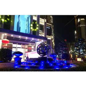Dark Spherical Abstract <b>Metal</b> <b>Garden</b> Sculpture Outdoor Water Feature <b>Ornament</b> for Residential Entrance - Product Image 2