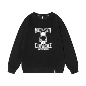 Suéter de cuello redondo 2025 con logotipo personalizado para hombre y mujer, ropa holgada americana para primavera y otoño. - Product Image 3