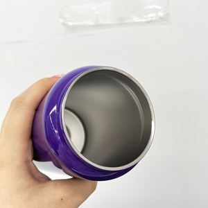 Entrepôt américain Halloween Noir Violet Sublimation Gobelet à double paroi isolé sous vide en acier inoxydable 16oz pour canette de bière - Product Image 3