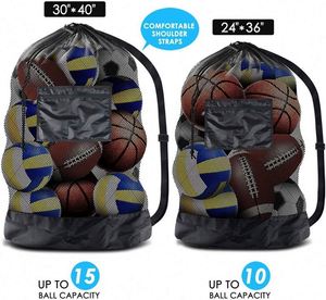 Sac de sport extra large en maille pour ballons de football, robuste, avec cordon de serrage, idéal pour le basketball et le transport d'équipements d'équipe - Échantillon gratuit - Product Image 6