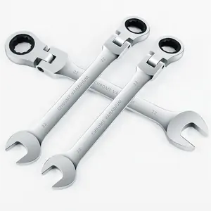YTH 8 to 32mm 180 degree fine polished combination adjustable ratcheting wrench