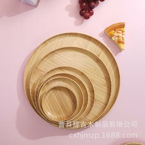 Plateaux de service en bambou Huiji, ronds et rectangulaires, pour hôtel, café, thé 7135 - Product Image 4