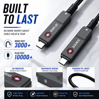 Câble Fibre Optique USB-C Complet USB-C Mâle vers USB-C Mâle Vidéo 8K Données 10 Gbit/s Charge Rapide Retour Tactile 15M / 49,2FT
