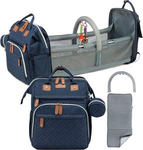 Manufacturer Custom Multi-Functional Vegan PU Leather Maternity Travel Backpack Baby <b>Diaper</b> Mommy <b>Nappy</b> Bag Free Polyester - Product Image 1