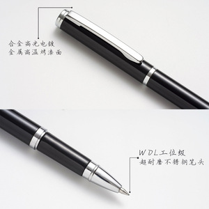 Stylo en métal personnalisable avec logo, cadeau d'affaires, gravure, papeterie de bureau, stylo à bille noir à pointe conique avec capuchon - Product Image 3