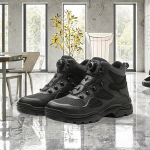 تصميم جديد أحذية السلامة للرجال إصبع القدم الصلب خفيفة الوزن زر دوارة أحذية رياضية الدانتيل الأسود لجميع المواسم-للعمل الصيف/الخريف - Product Image 3