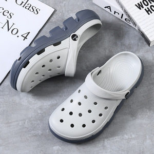Summer Platform <b>Clogs</b> Solid Color 5cm Heel Breathable Non Slip Outdoor Sandals For Men Women Size 35 To 45 - Product Image 1