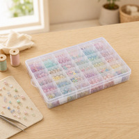 Boîte de rangement multi-compartiments en plastique PP transparent avec couvercle, plateau organisateur divisé, emballage personnalisé avec logo pour perles, bijoux et artisanat