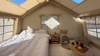 Tentes de voyage en toile portable robuste pour 3-4 personnes Tente de voyage gonflable en plein air
